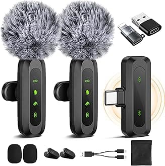 Wireless Lavalier Microphone for iPhone, iPad, Android - 100FT Transmission, 360° Omnidirectional HD High Sensitivity Mic for Interview, Video Podcast, Vlog, YouTube, TikTokw (JMIC-01)