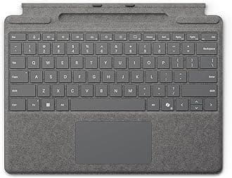 Surface Pro Keyboard for Surface Pro 9 and 8 with Pen Storage, Alcantara Material, Platinum