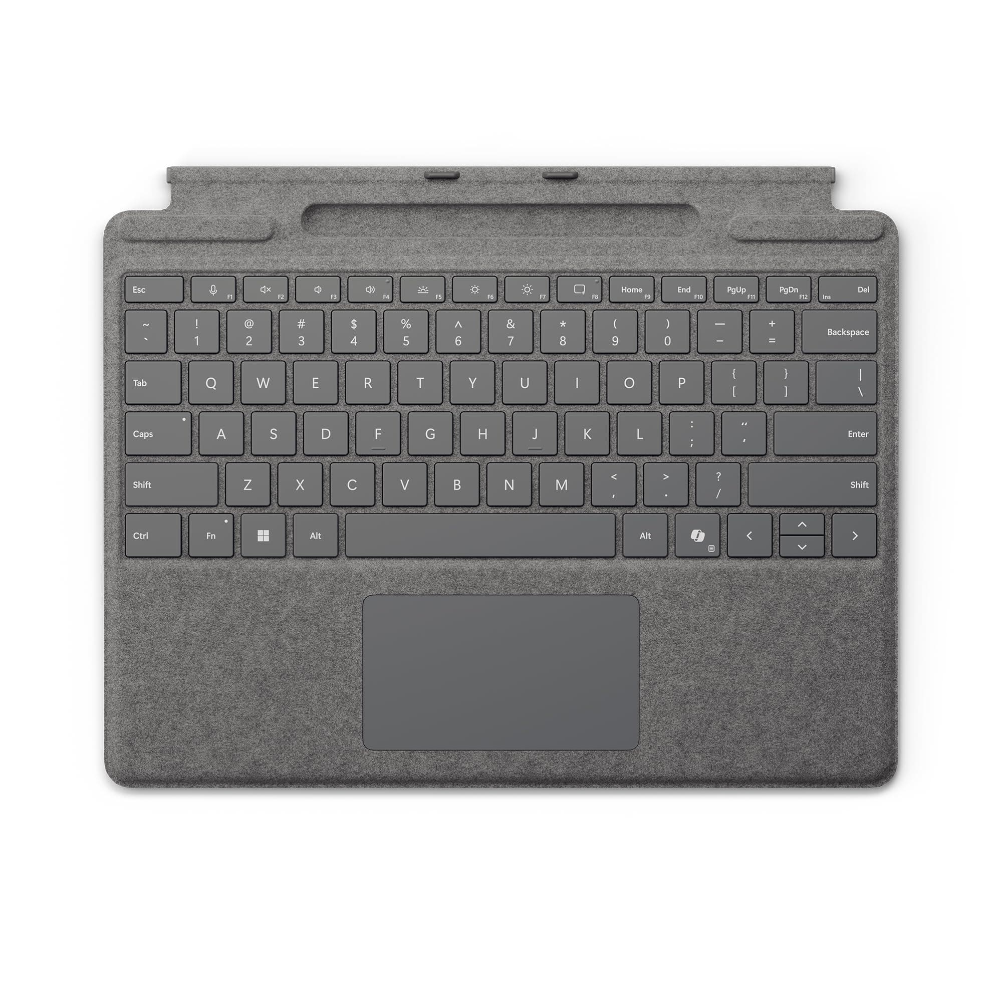 Microsoft Surface Pro Keyboard for Surface Pro Copilot+ (11th Edition), Pro 9 and 8 with Pen Storage, Alcantara Material, Platinum