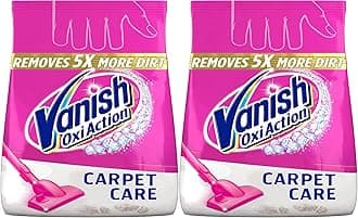 Oxi Action Carpet Stain Remover Powder, Carpet Cleaner, Removes ground-in dirt & dust, Shake & Clean, 650 g, Pack of 2, 2 x 650g