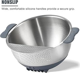 Over the Sink Colander Expandable Stainless Steel Strainer Basket for Kitchen Sink Rinse Veggies and Fruits,Drain Pasta and Dry Dishes