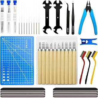 3D Printer Tool Kit, TIOPY 61Pcs 3D Printer Accessories for Cleaning, Removal Finishing Cutting, Includes Cleaning Needles,Tube Cutter,Tweezers,Pliers,Wrench, 3D Printing Tools for Bambu Lab/Kobra/MK4