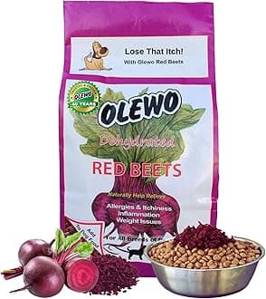Olewo Original Red Beets for Dogs – Natural Anti Itch for Dogs, Dog Food Topper, Immune, Cleansing, Skin & Coat Support, Dehydrated Whole Food Dog Multivitamin, Fiber for Dogs, 2.2 lbs