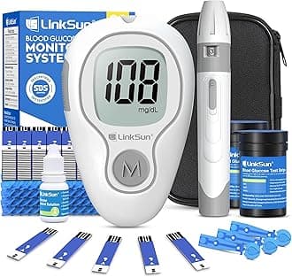 G-425-3 Blood Glucose Monitor Kit, 100 Test Strips, 100 Lancets, 1 Blood Sugar Monitor, 1 Lancing Device, Diabetes Testing Kit No Coding, Glucometer Large Display, Glucose Meter for Home Use