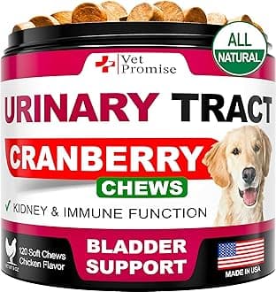 Dog UTI Treatment - Advanced Cranberry Supplement for Dogs UTI - Bladder Control - Urinary Tract Support - Cranberry Supplement Vitamins Multivitamin Chews - Made in USA