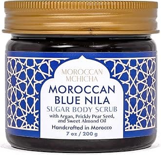 Moroccan Body Scrub Nila Mask with Argan Oil, Sweet Almond, Prickly Pear Seed Oil, Vitamin E Oil, and Shea Butter, Moroccan Body Care (7 oz)