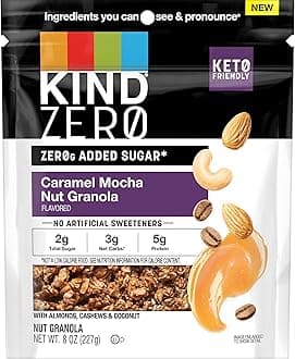 Zero Added Sugar Granola, Caramel Mocha Nut, Healthy Snacks, Gluten Free, 1 Count