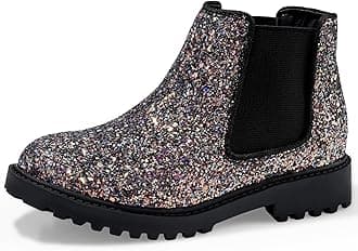 Girls Boots Kids Ankle Boots Zipper School Shoes Elegant Big Kid Fashion Winter Boots Zip-up Short Flat Bootie for Junior/Yourth