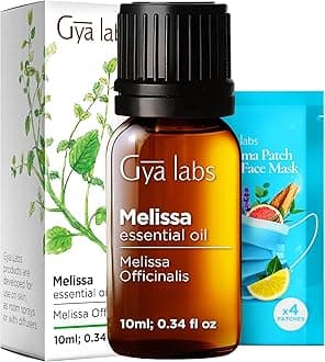 Gya Labs Melissa Essential Oil for Diffuser - Natural Melissa Essential Oil for Skin, DIY, Aromatherapy - Sweet & Herbaceous Scent - 100% Natural (0.34 Fl Oz)