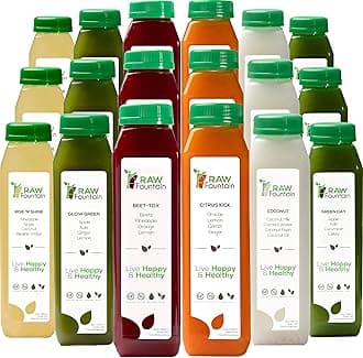 5 Day Juice Cleanse , All Natural Detox Cleanse, Weight Management Program, Cold Pressed Fruit and Vegetable Juice, Tasty and Energizing, 30 Bottles 12oz, 5 Ginger Shots