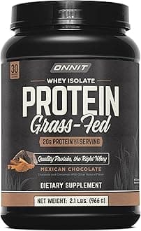 ONNIT Grass Fed Whey Isolate Protein Powder, Protein Powder Dietary Supplement to Support Muscle Gain and Workout Recovery, 30 Servings per Tub, 30.7 oz (Chocolate)