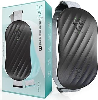 Slimpal Heat Pads for Period Pain Relief, Portable Electric Heating Pad for Menstrual Cramp Relief, Cordless Heating Belt w/ 4 Heat Levels for Back, Belly, Stomach, Gift for Her Women Girl Wife, Black