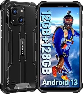 OUKITELWP32 Rugged Smartphone 2024-12GB RAM+128GB ROM Rugged Phone Android 13, 6 Inches 6300mAh IP68/IP69K Waterproof Mobile Phones Dual SIM 4G, 20MP+5MP Camera,OTG,NFC,GPS, Black