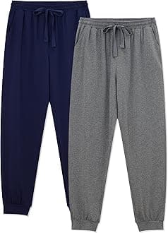 EA'S SECRETMen's 100% Cotton Pajama Bottoms Stretch Waist Soft Drawstring Sleep Lounge Pj Pants with Pockets