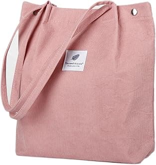 Corduroy Tote Bag Cute Tote Bags for Women Shoulder Bag with Inner Pocket for Work Beach Travel and Shopping Grocery