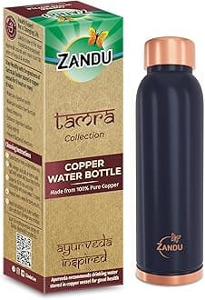 Copper Bottle (Blue): Prepared with 100% Pure Copper |Supports Digestive & Liver Health | Helps Enhance Immunity| Useful in Promoting Overall Health (Pack of 950 ml)