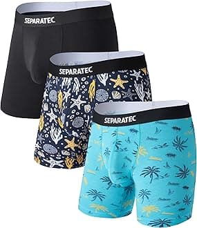 Separatec Mens Underwear with Pouch Moisture Wicking Dual Pouch Boxer Briefs Breathable Cool Rayon from Bamboo Underwear Men
