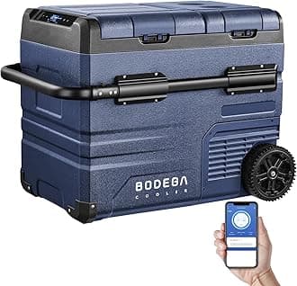 BODEGACOOLER 12V Portable Refrigerator,48 Quart(45L) Car Fridge,RV Car Refrigerator,Portable Fridge Freezer, -4℉-68 Cooler APP Control 12/24V DC and 100-240V AC for Car,Travel(2 Doors)