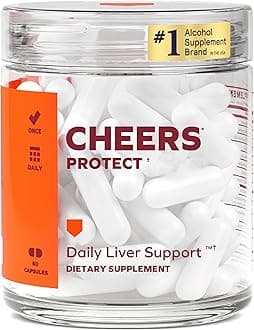 Cheers Protect Liver Capsules - Liver Support Supplement with Milk Thistle Extract & Dihydromyricetin (DHM) - Glutathione Supplement for Liver Detox - 60 Vegetarian Pills to Promote Liver Health