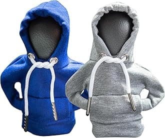 ECDREAMECDREAM 2Pcs Car Shift Knob Hoodie, Gear Shift Sweater for Gearshift, Automotive Interior Accessories (Blue and Gray)