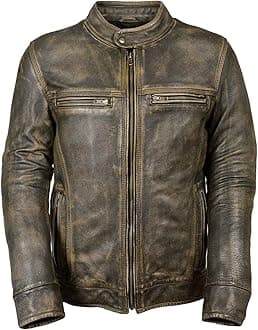 Black Leather Jacket Men - Black Real Lambskin Mens Motorcycle Jacket