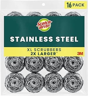 Scotch-Brite household-surfaces-scouring-pads-and-sticks, Stainless Steel, 16 Scrubbers