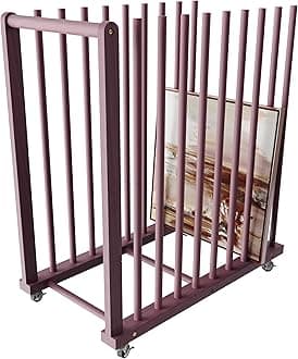 Art Storage Rack With Handle & Caster Wheels for Canvas, Drawing Board, Panel, Paper Pad - Drying Rack for Studios, Artworks, Gallery