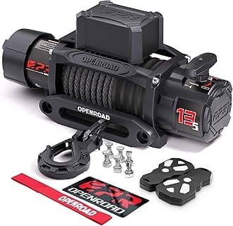 13500 lb Recovery Winch with Synthetic Rope and 2 Wireless Remotes - IP68 Waterproof 12V Electric Winch for Jeep, SUV, Truck & Trailer - Panther Series 3S