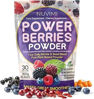 Berries Superfood Powder 150g, Immune Support Food and Dietary Supplement, 8 Vegan Superfoods Smoothie Mix for Nutritional Shakes, Juice Drink & Beverages