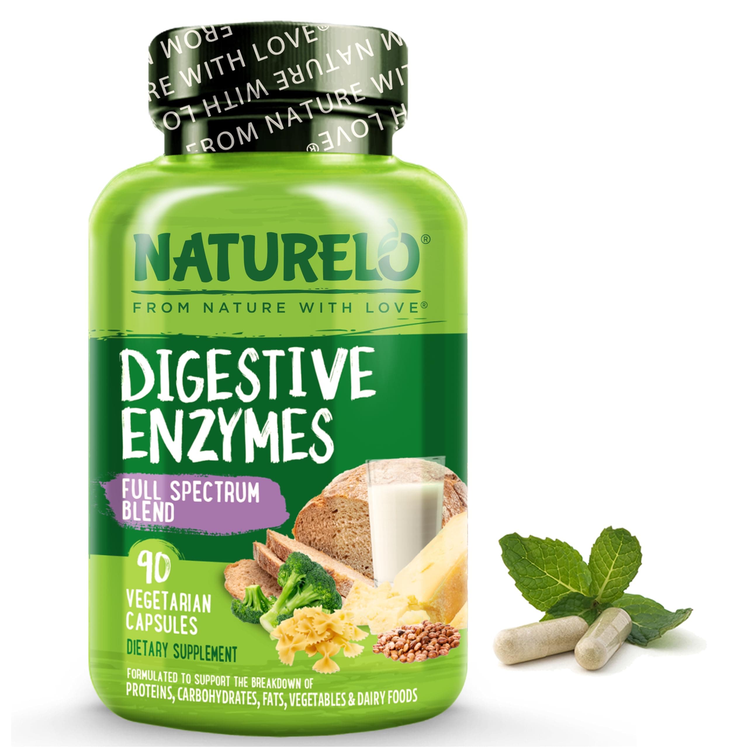 NATURELO Digestive Enzymes, 90ct