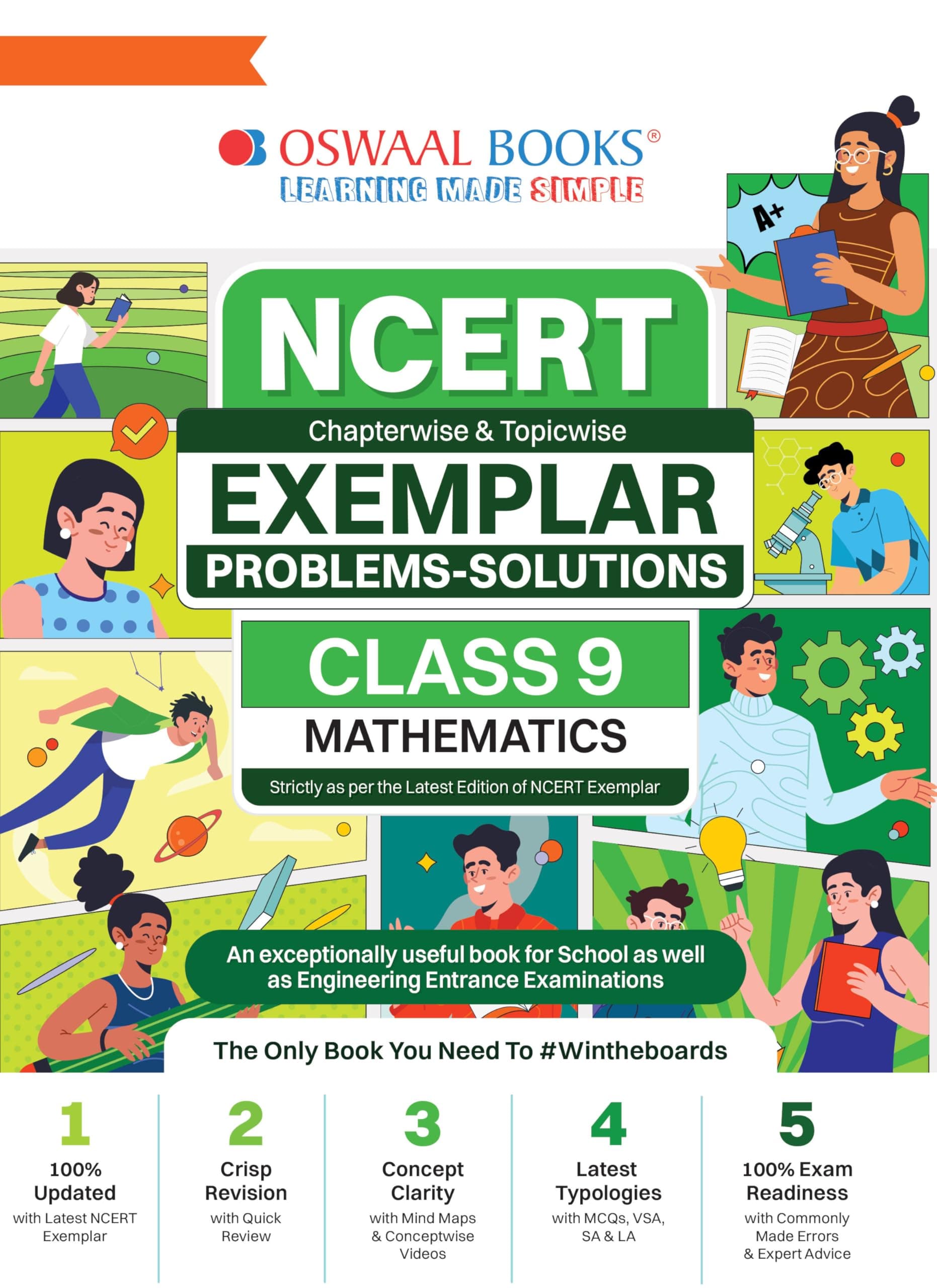 Oswaal NCERT Exemplar (Problems - Solutions) Class 9 Mathematics Book For 2024 Exam