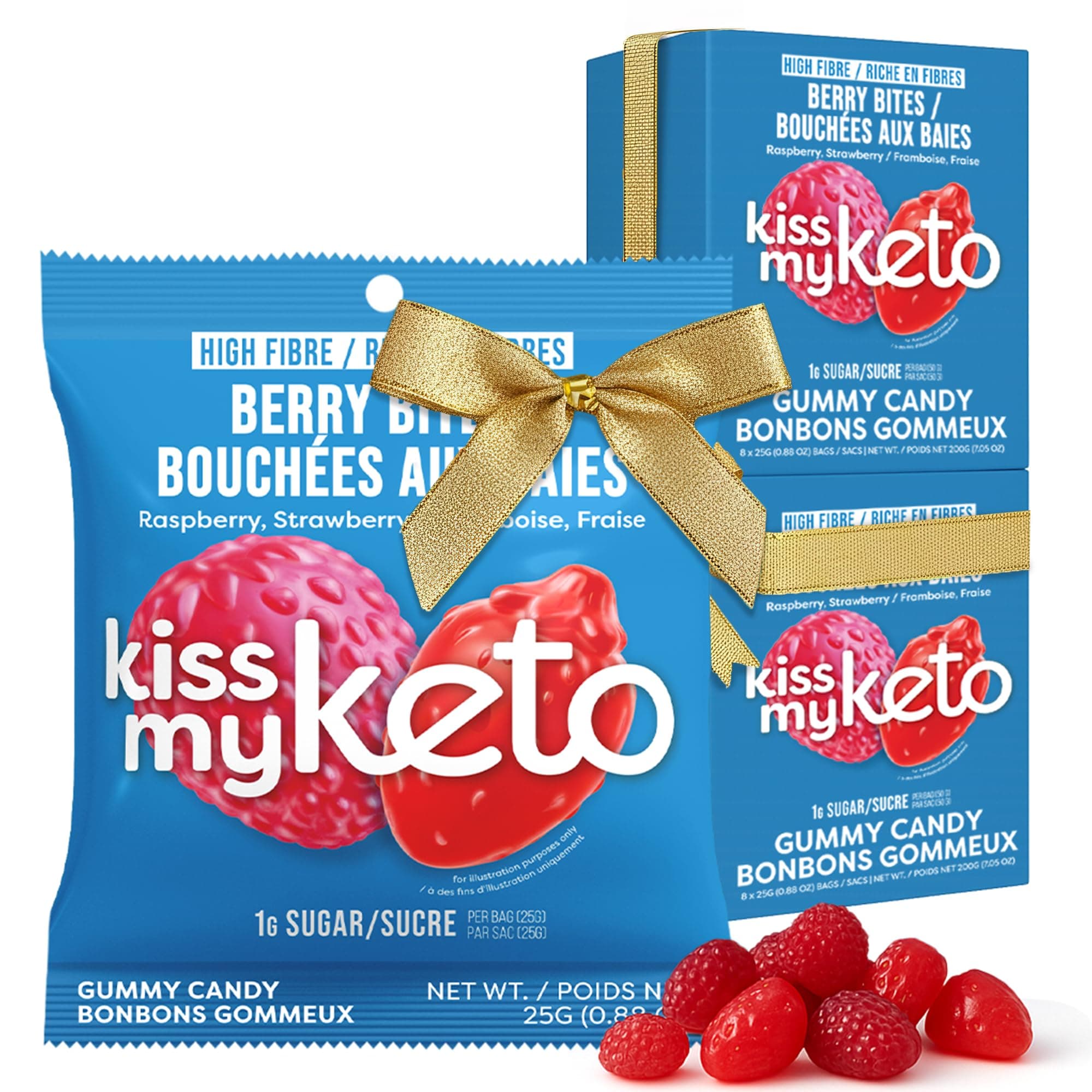 Sugar Free Gummies, Berry Bites 16-Pack – Satisfy Cravings while Staying in Ketosis – High Fiber, 7g Net Carbs, Non-GMO, Vegan, & Gluten-Free – Low-Calorie Vegan Candy