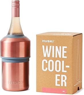 Huski Wine Cooler | Premium Iceless Wine Chiller | Keeps Wine or Champagne Bottle Cold up to 6 Hours | Award Winning Design | New Wine Accessory | Perfect Gift for Wine Lovers (Rosé)