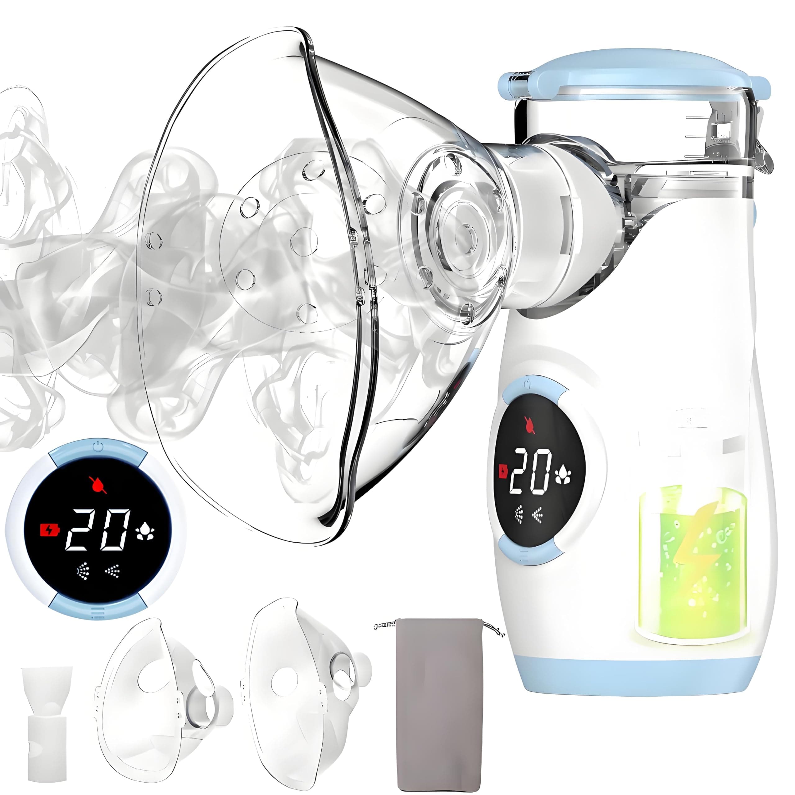 Sponsored Ad - Mesh Nebulizer, Portable Nebulizer with Intuitive LED Interface and Auto-Cleaning, Handheld Nebulizer for Adults Kids