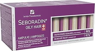 SEBORADIN Oily Hair Serum Ampoules 14 x 5.5ml Anti Hair Loss & Thinning Treatment Natural Extracts & Vitamins Herbal Scent Clear Unisex Adults Unisex