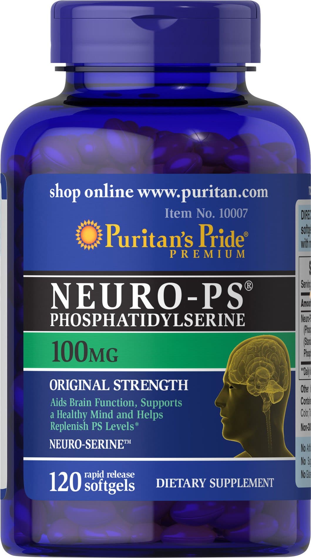 Neuro-PS -Aids Brain Function* Nootropic 100 mg Softgels, 120 Count (Pack of 1)