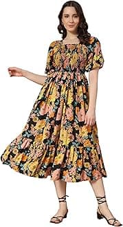 Women's Crepe Midi Dress