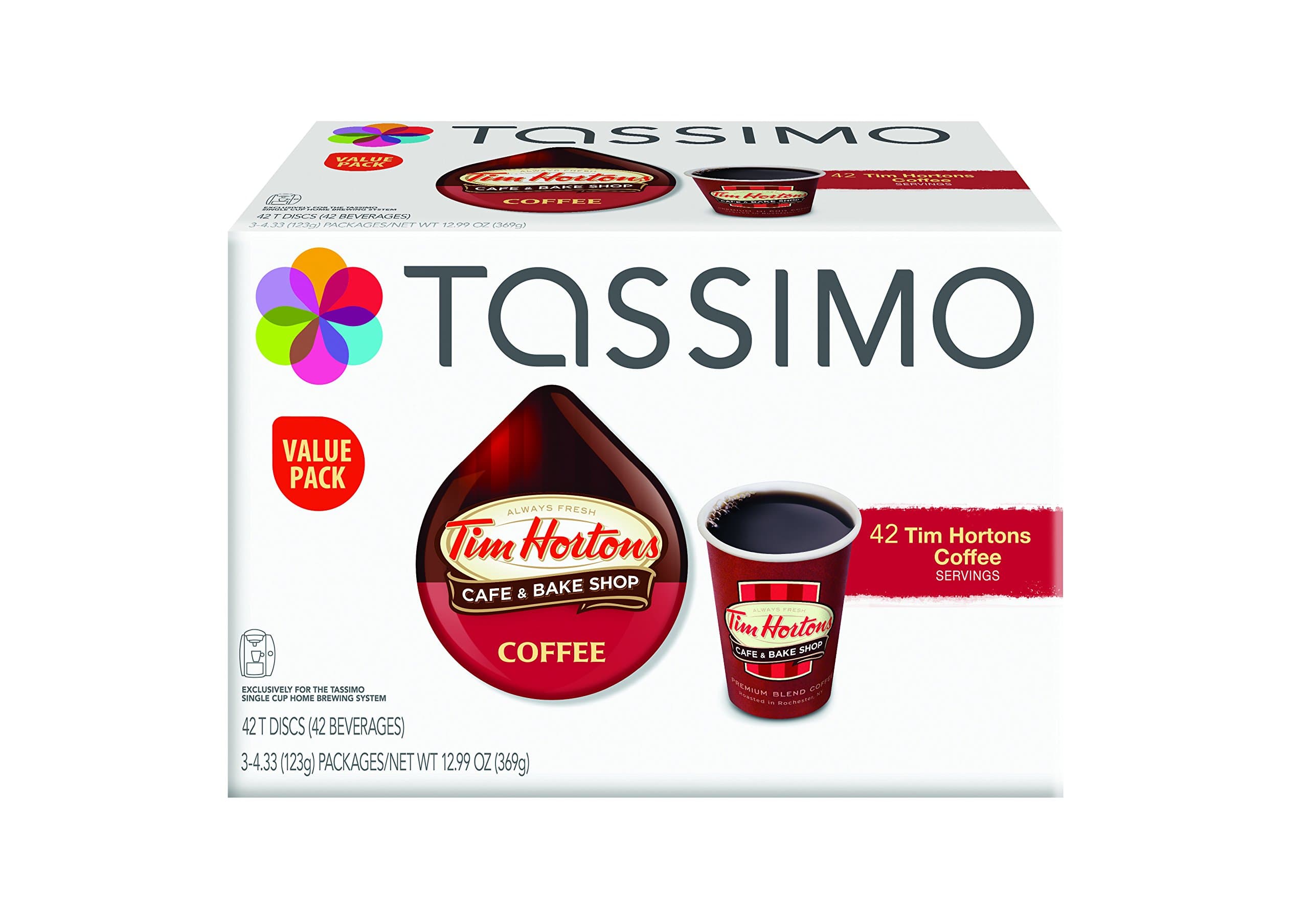 Tim Hortons Coffee T-Discs for Tassimo Brewing Systems (42 T-Discs)