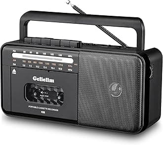 Cassette Tape Player Bluetooth Boombox, Cassette Player AM/FM/SW Radio Stereo, Tape Player/Recorder with 8W Speaker and Earphone Jack, USB/TF Card Player, AC Powered or Battery Operated
