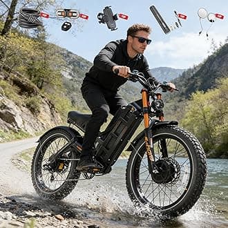 eAhora Romeo Pro 2/3 34-50Mph Electric Bike for Adults, 1600/2500/4000/5600W Dual Motor Ebike 48-60V 60-80Ah Battery 100-235 Mile Long Range, 26*4.0"/20*4.5" Fat Tire, Full Suspension, All Terrain