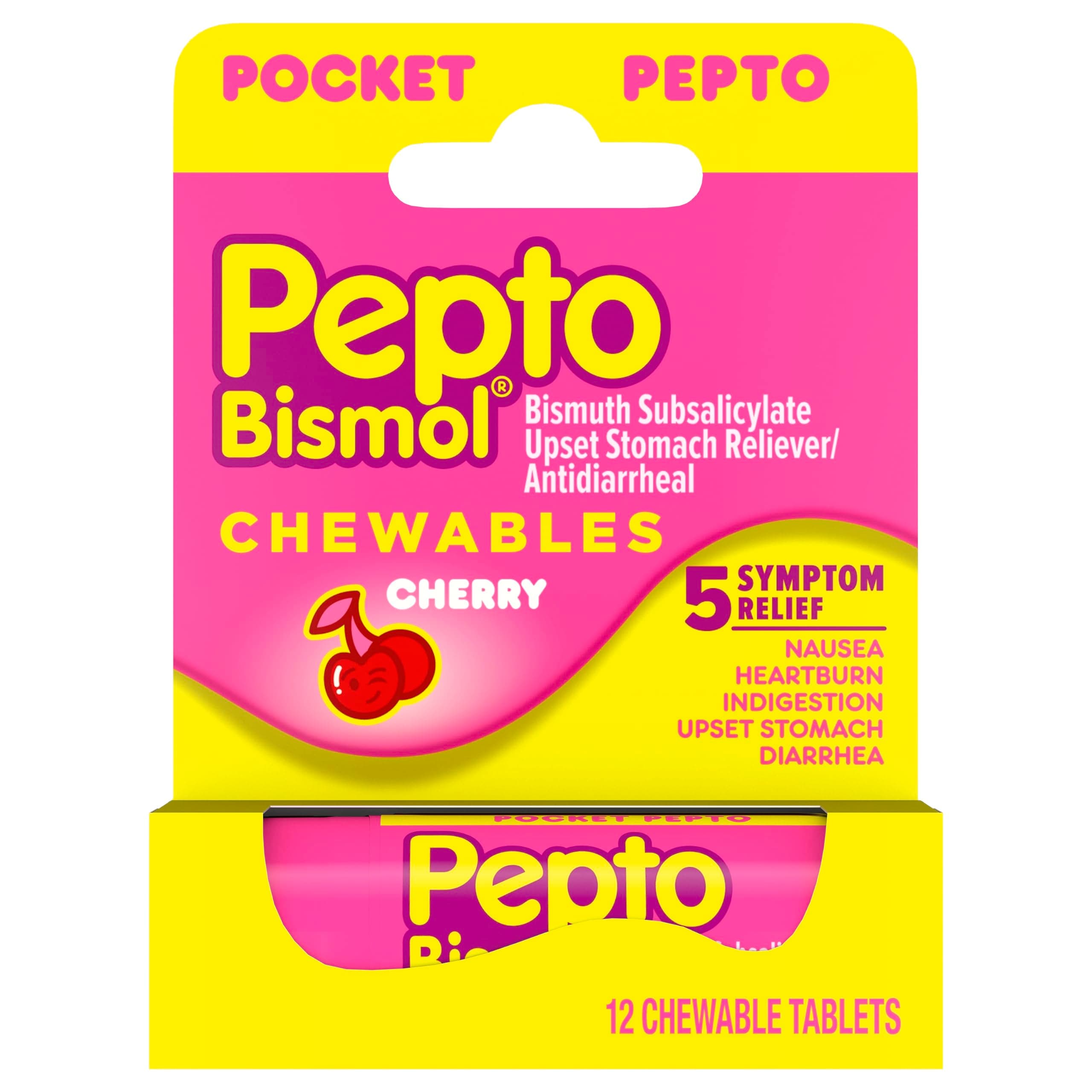 Pepto Bismol Diarrhea Relief, 12 Chewable Tablets