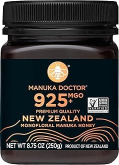 MGO 925+ Manuka Honey Monofloral, 100% Pure New Zealand Honey. Certified. Guaranteed. Raw. Non-GMO (8.75 oz)