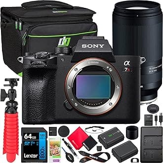Sony a7R IV Full Frame Mirrorless Camera Body ILCE-7RM4A/B Bundle with Tamron 70-300mm F4.5-6.3 Di III RXD Lens A047 + Deco Gear Bag + Extra Battery &Dual Charger + 64GB Card+ Tripod &Kit Accessories
