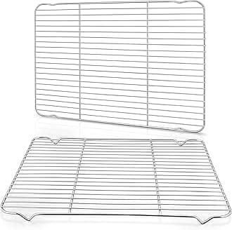 Cooling Racks for Cooking and Baking, Homikit 16.6”*11.5” Large Stainless Steel Wire Rack for Oven Cooking Roasting Grilling Drying, Cookie Bacon Pizza Mesh Cooling Racks, Dishwasher Safe, 2 PCS