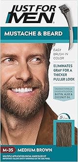 Color Gel Mustache & Beard M-35 Medium Brown 1 Each (Pack of 4)