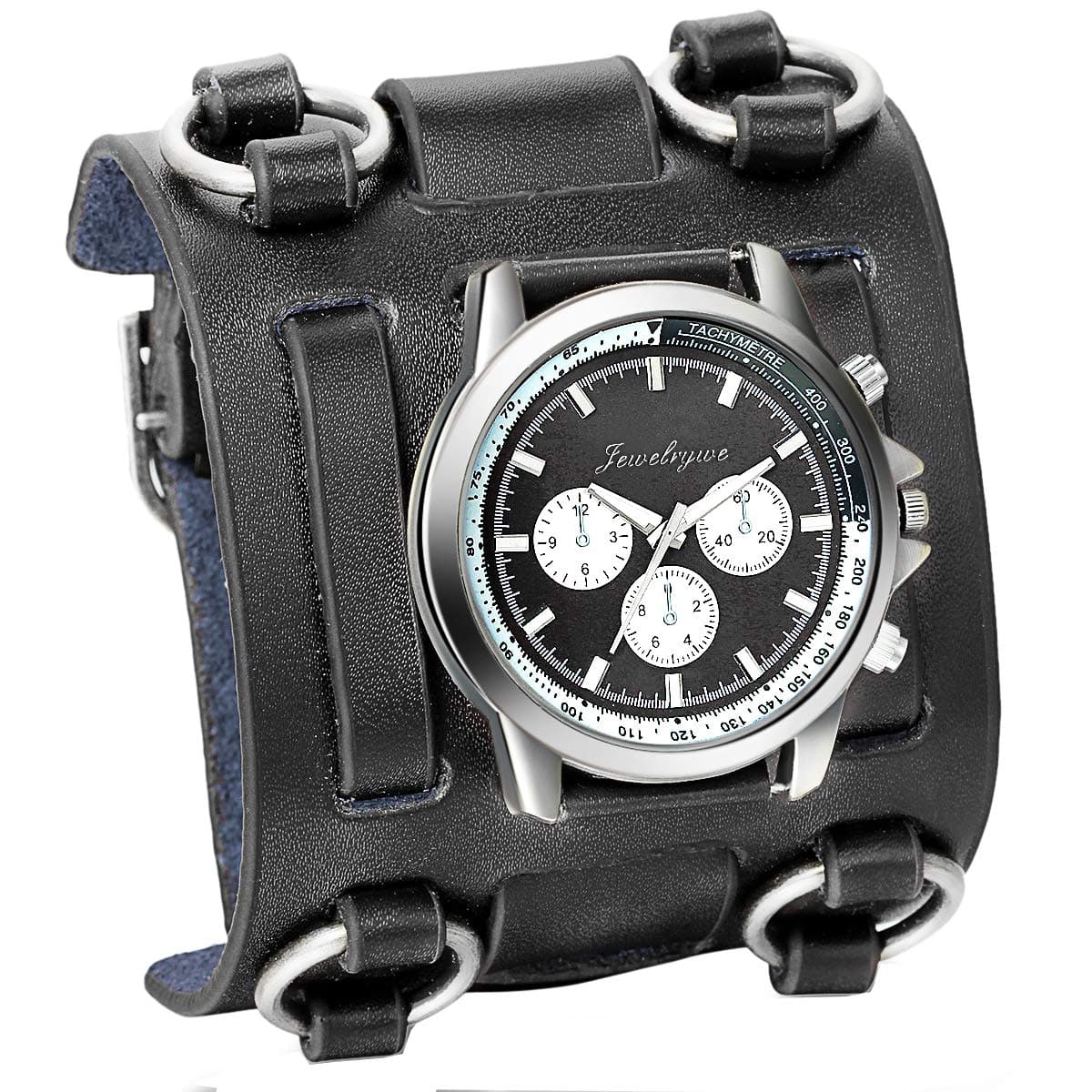 Punk Wide Cuff Leather Watch