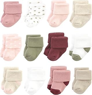 Hudson Baby Baby Girls' Cotton Rich Newborn and Terry Socks