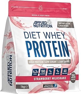 Applied Nutrition Diet Whey - High Protein Powder Supplement, Low Carb & Sugar, for Weight Management with CLA, L Carnitine, Green Tea (1kg - 40 Servings) (Strawberry Milkshake)