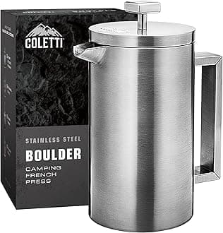 COLETTI Boulder Camping French Press (An American Press) - Large Insulated French Press Coffee Maker ââ‚¬â€œ 10 CUP
