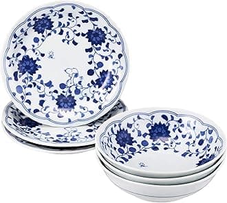 Kaneshotouki Snoopy Indigo Arabesque Dish Set of 3, 6-Piece Set "In Gift Box" 630743